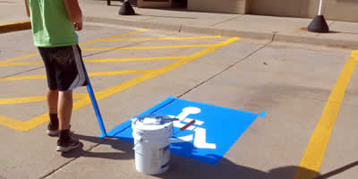 Iowa Handicap Parking Lot Striping